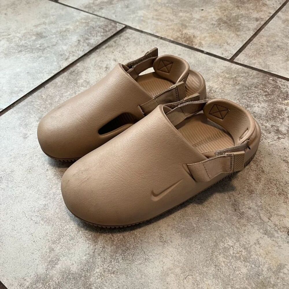 Nike Calm Mules Clog Slides Tan Khaki Beige size m4/w5